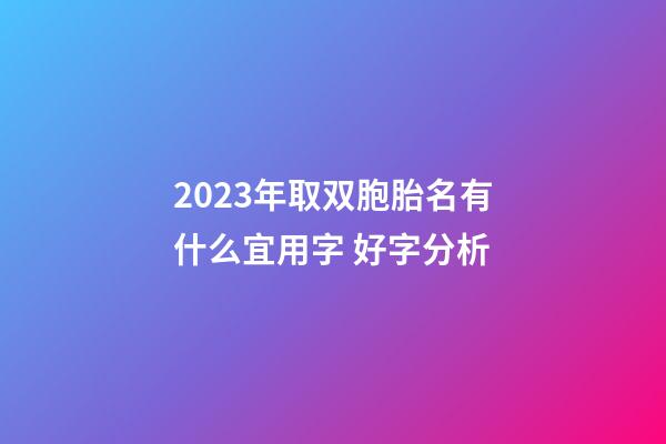 2023年取双胞胎名有什么宜用字 好字分析